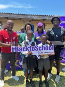 hollywoodfoundation-2. Representatives from Hollywood Foundation Hollywoodbets Dolphins and Sundumbili Primary SchoolHollywoodbets Dolphins and the Hollywood Foundation partner for the Back to School campaignHollywoodbets iBranch MASTER