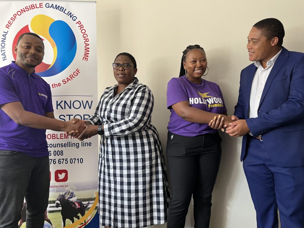 hollywoodfoundation-2. Representatives from Hollywood Foundation and SARGFHollywood Foundation partners with South African Responsible Gambling Foundation to raise awareness of gambling addiction.Hollywoodbets iBranch MASTER