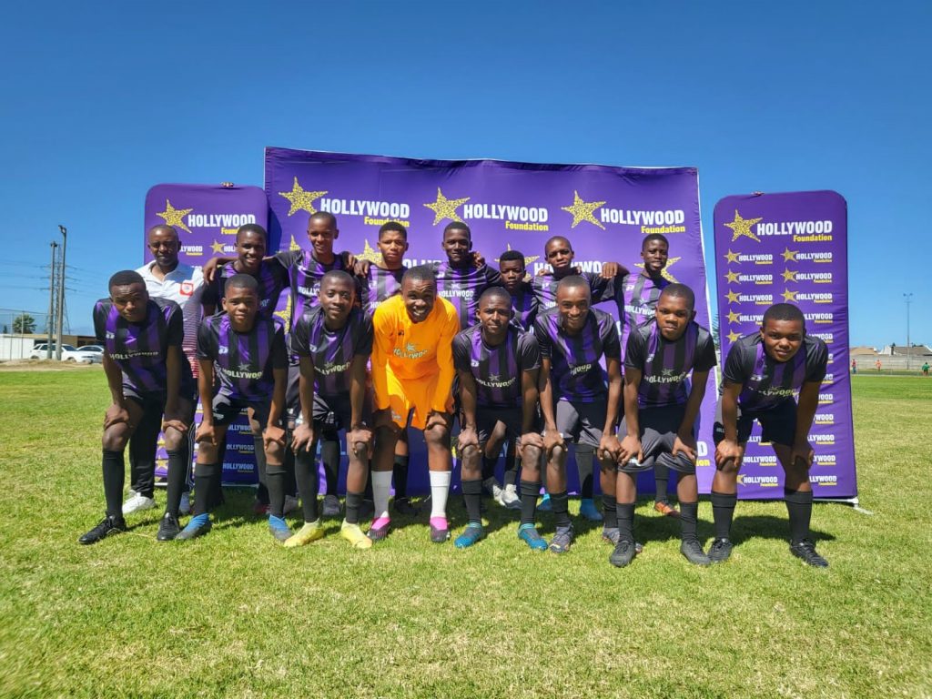 hollywoodfoundation-3. Players from Tornado Football Club with their new kitTornado Football Club welcomes soccer sponsorship from the Hollywood FoundationHollywoodbets iBranch MASTER