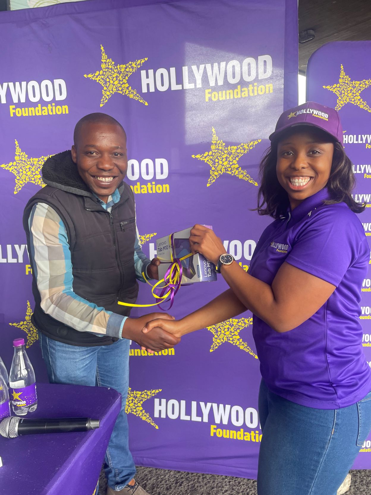 hollywoodfoundation-Caption Hollywood Foundation hands over stationary and tablets to Life ChoicesThe Hollywood Foundation empowers the community through its heartfelt Corporate Social Investment (CSI) contribution to Life Choices organisationCorporate Social Investment Programme