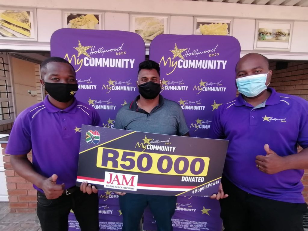 JAM SA (Part 2) receives R50000 from Hollywoodbets