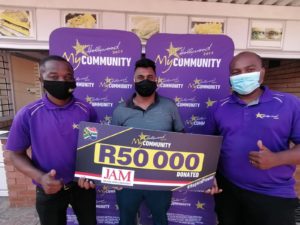 JAM SA (Part 2) receives R50000 from Hollywoodbets
