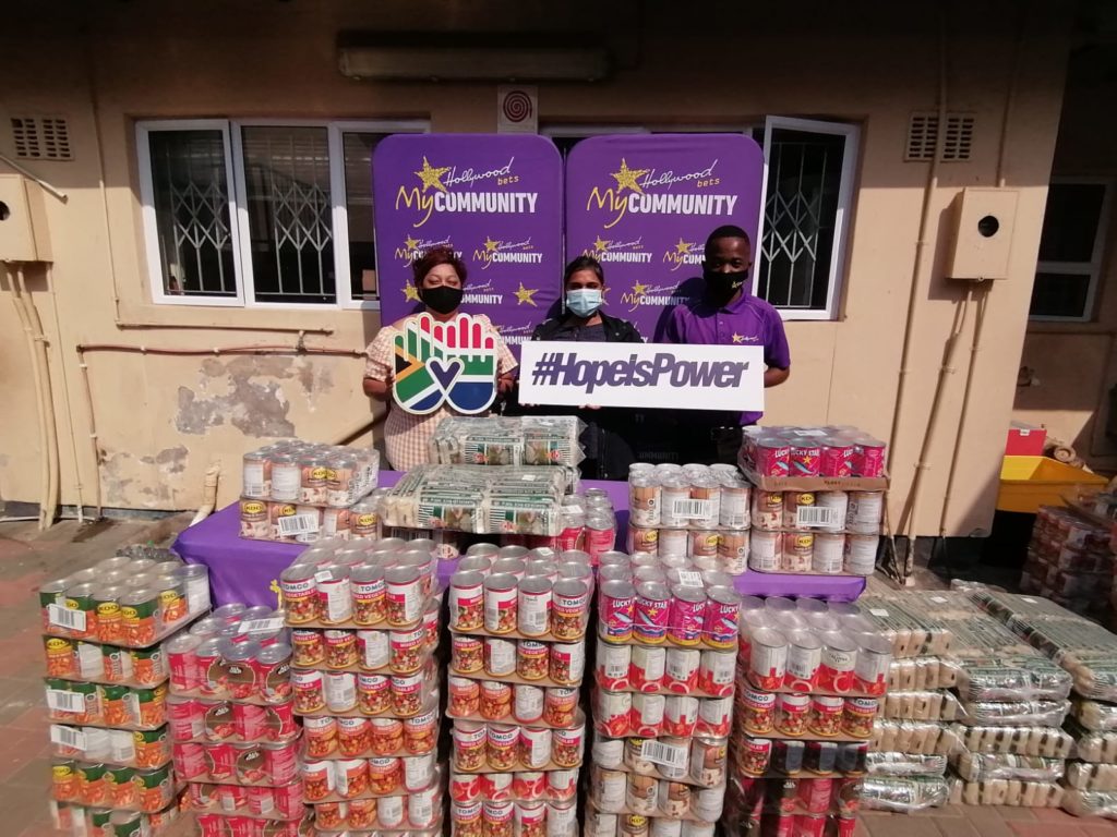 The National Shelter Movement donation from Hollywoodbets