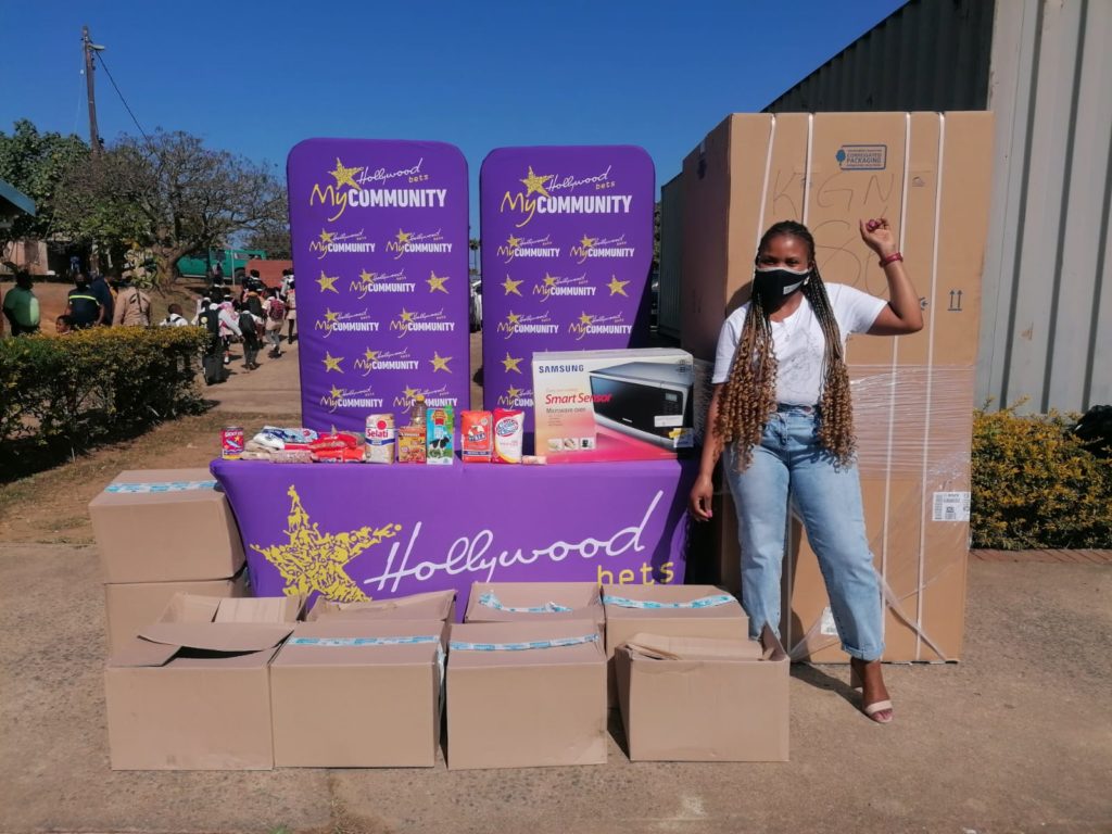 Tinley Manor Primary School with their new fridge abd donation form Hollywoodbets HopeIsPower